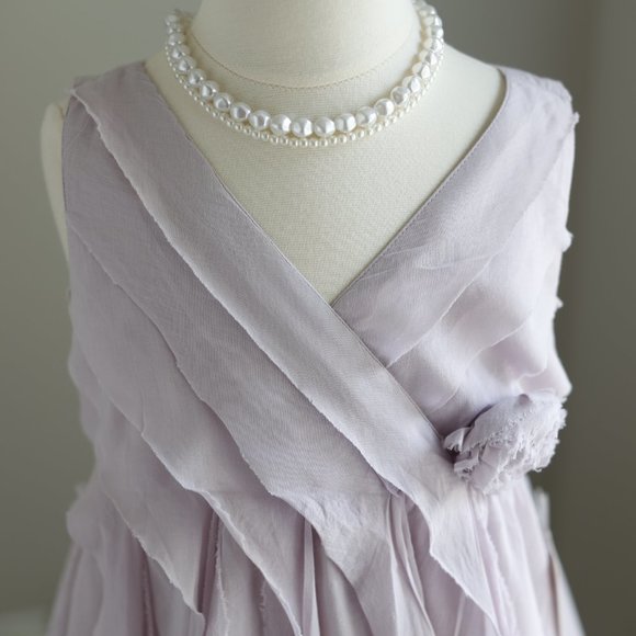 Girls Lavender Dress Designer La Piccola Danza Gauze Size 8 Spring NWT LOVELY - Picture 1 of 6